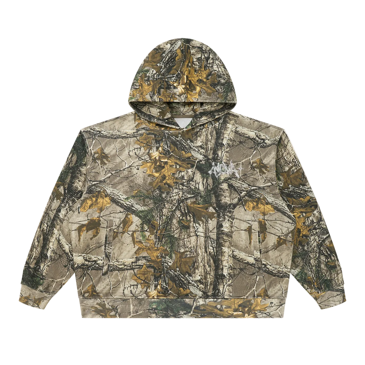 TIMBER CAMO HOODIE – Waffle Boxy Hoodie in Tree Camo von NOVA STUDIO