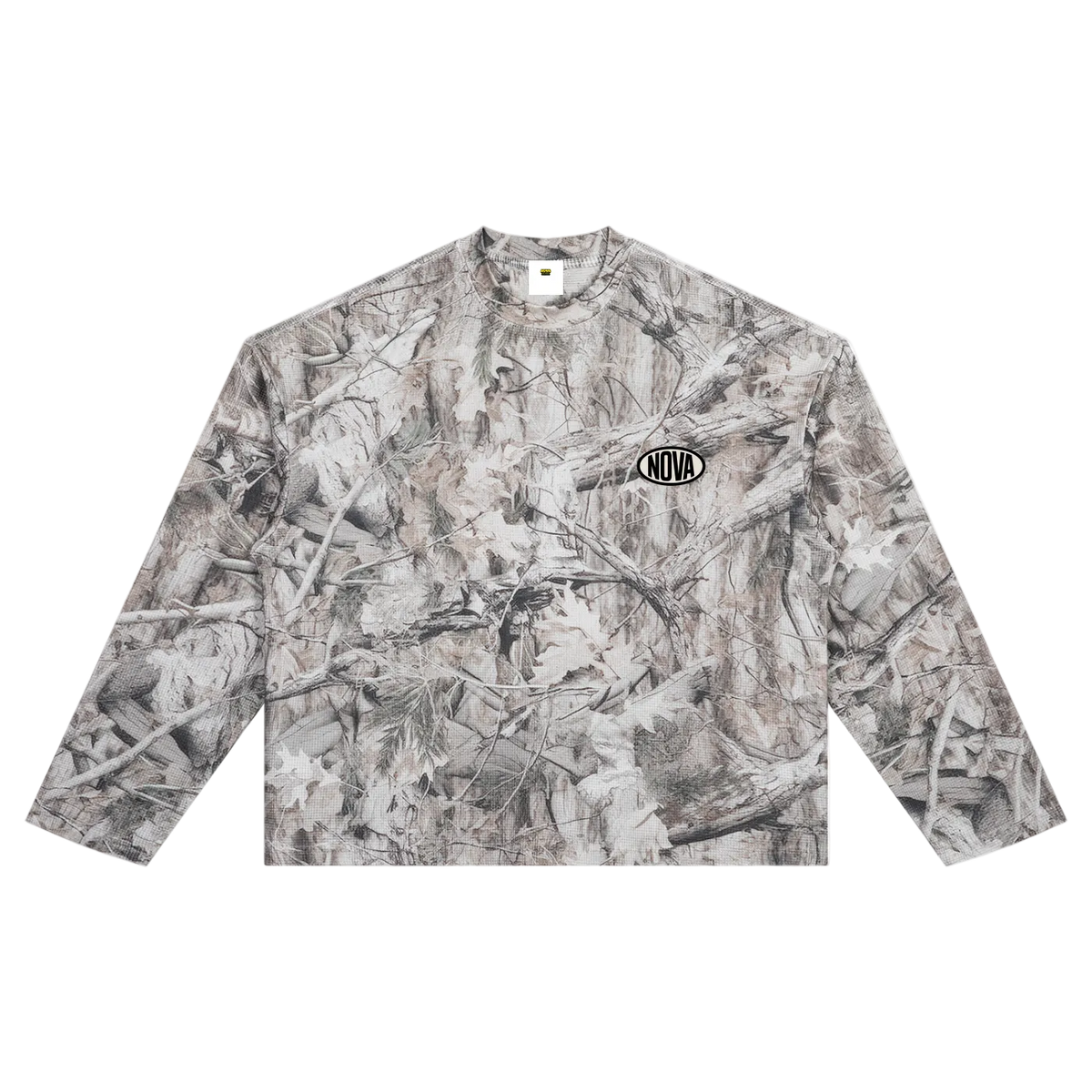 TIMBER CAMO LONGSLEEVE – Waffle Longsleeve in Tree Camo von NOVA STUDIO