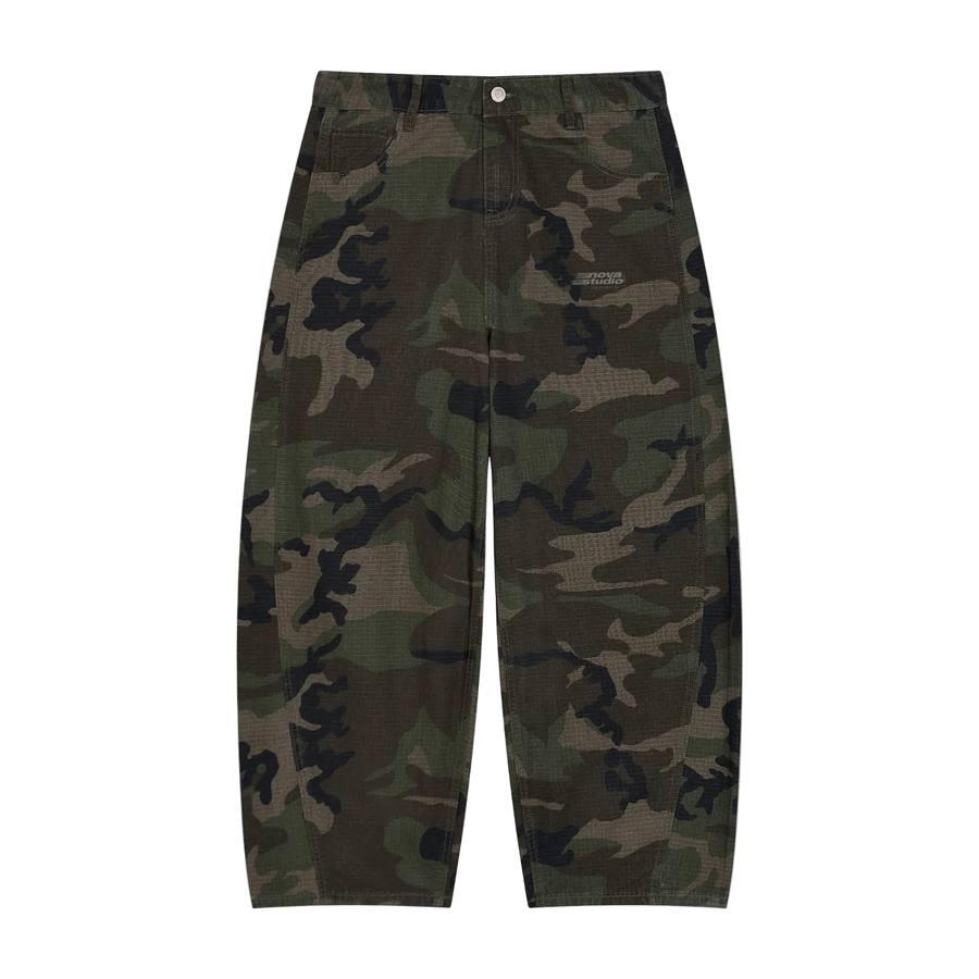 CAMO BARREL PANTS